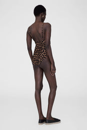 ANINE BING Vesta One Piece - Black And Brown Leopard