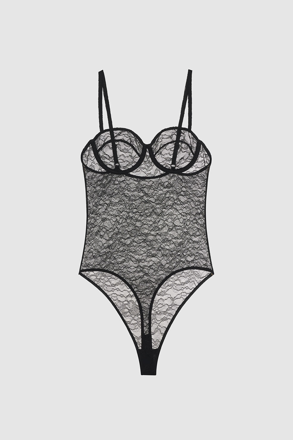 ANINE BING Via Bodysuit - Black Lace