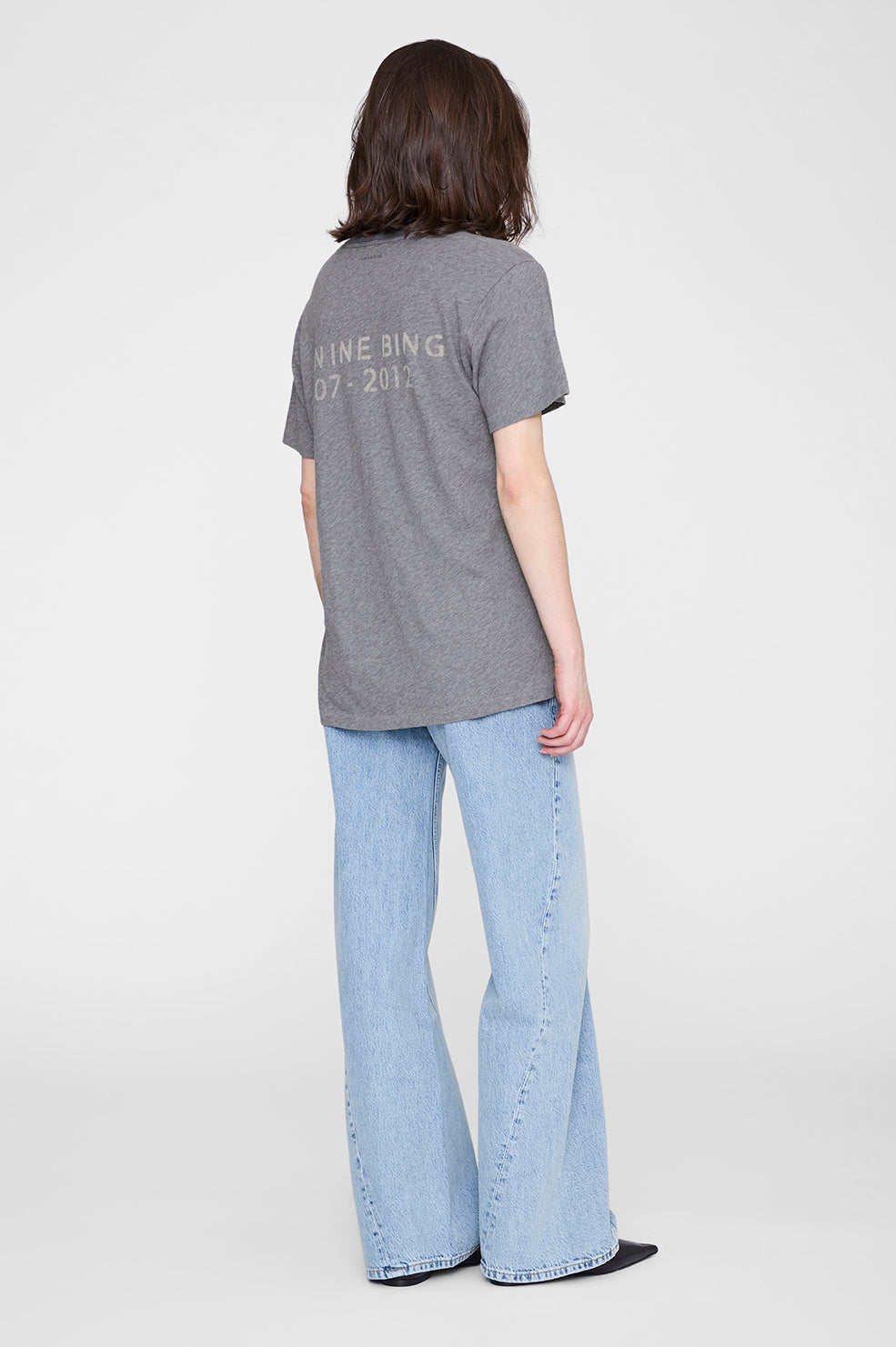 Wagner Tee Soft Stencil - Dark Grey Melange View 2