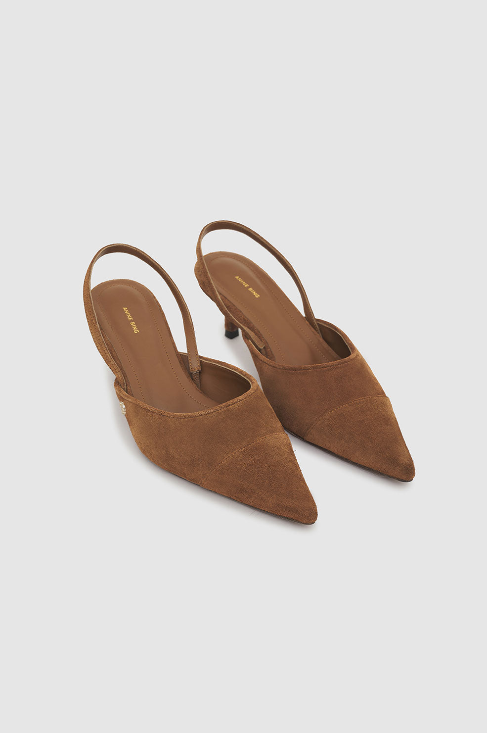 Willa Slingback Heels - Toffee Suede