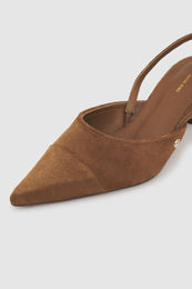 ANINE BING Willa Slingback Heels - Toffee Suede