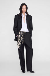 ANINE BING York Scarf Leopard - Pearl White - on model front