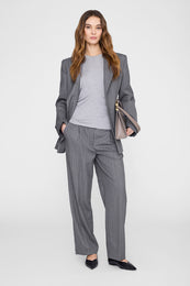 ANINE BING Zadig Tee - Grey Melange - on model front view second image