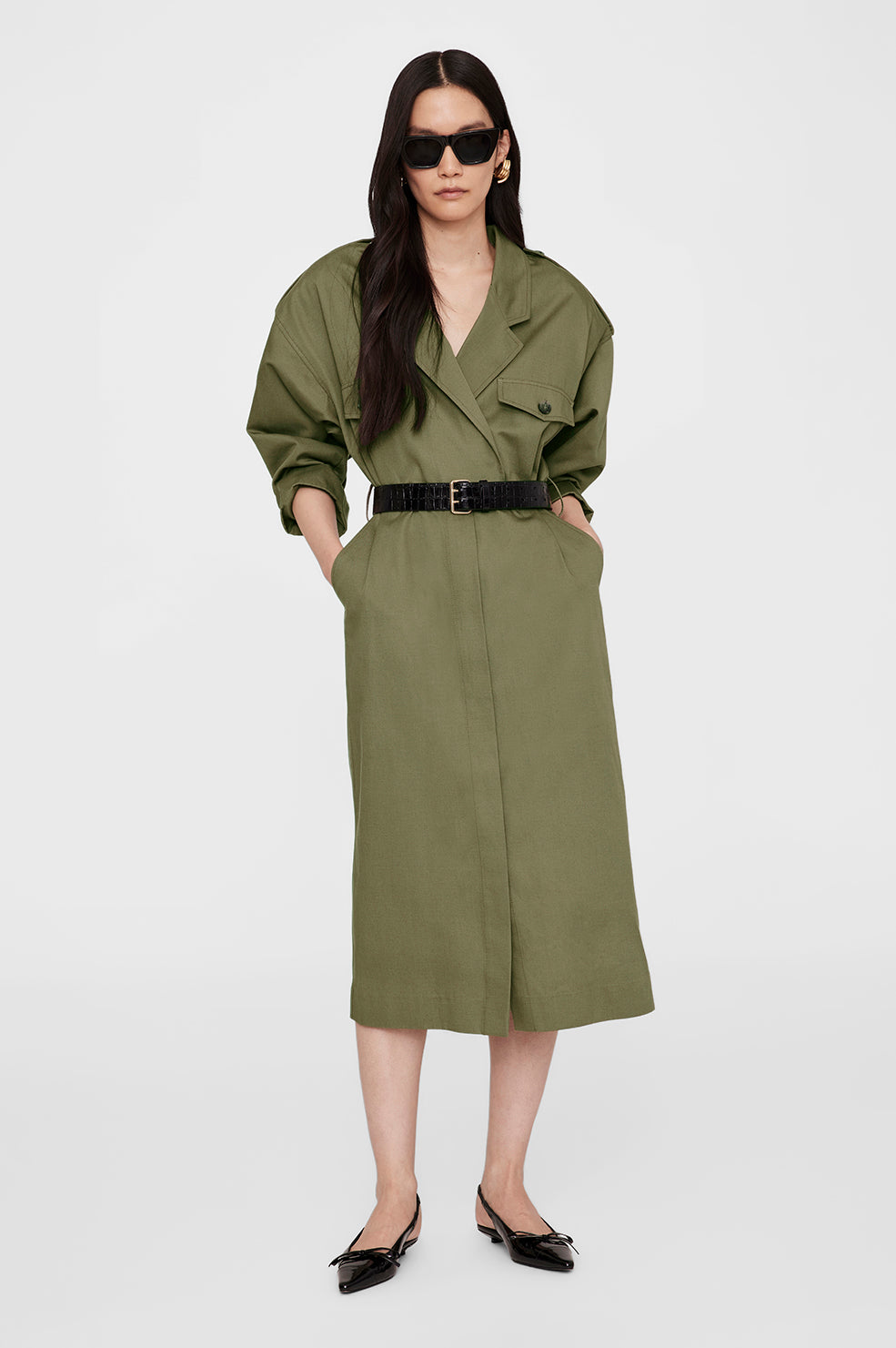 ANINE BING Zelda Dress - Olive