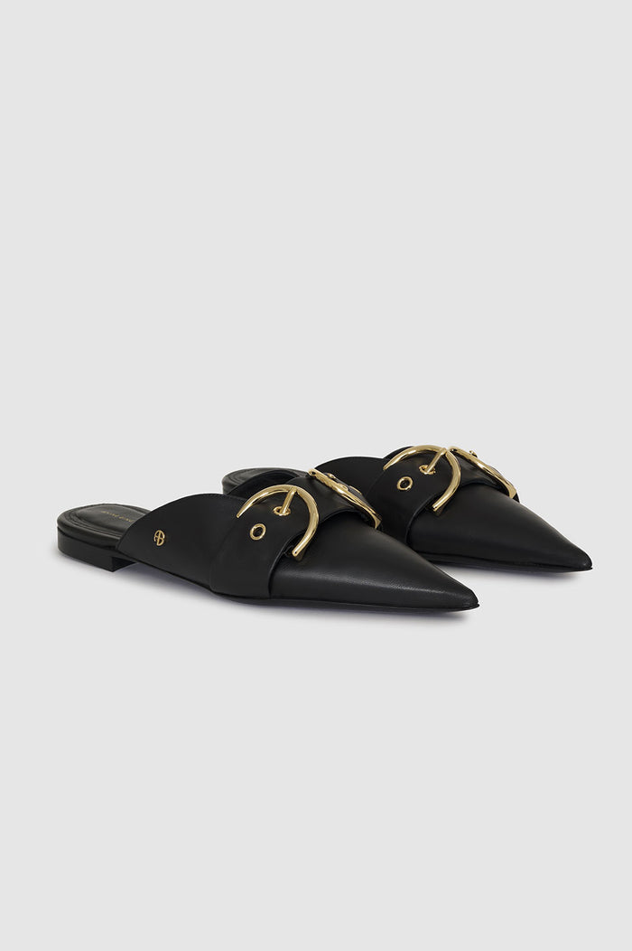 ANINE BING Zoe Flats - Black - Double Side View