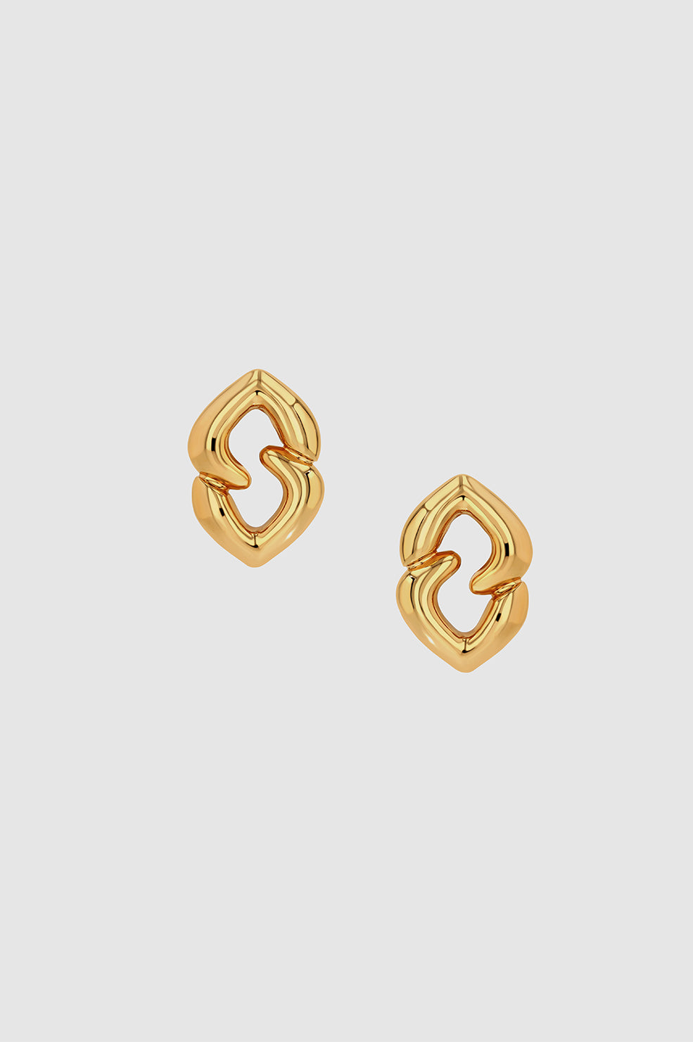 Abstract Heart Earrings - Gold