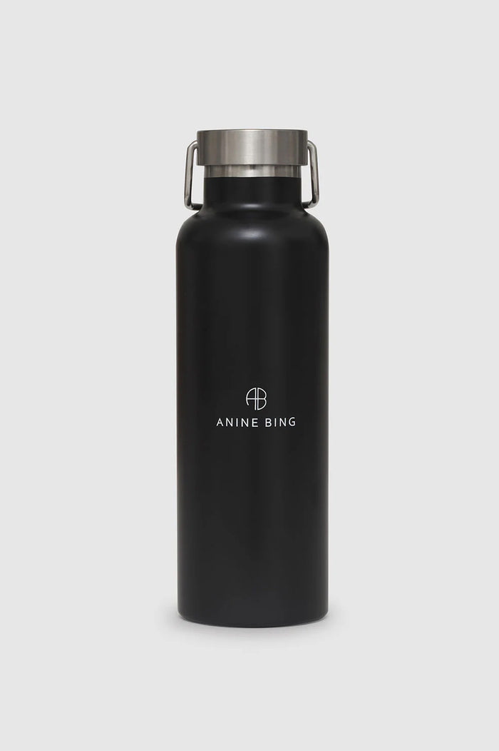 ANINE BING AB Water Bottle - Black - Front View 