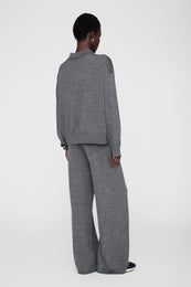 ANINE BING Adley Pant - Medium Heather Grey - on model back