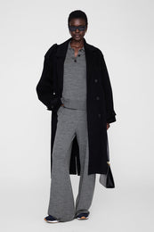 ANINE BING Adley Pant - Medium Heather Grey - on model front second image 