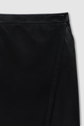 ANINE BING Alanis Skirt - Black Recycled Leather - detail view