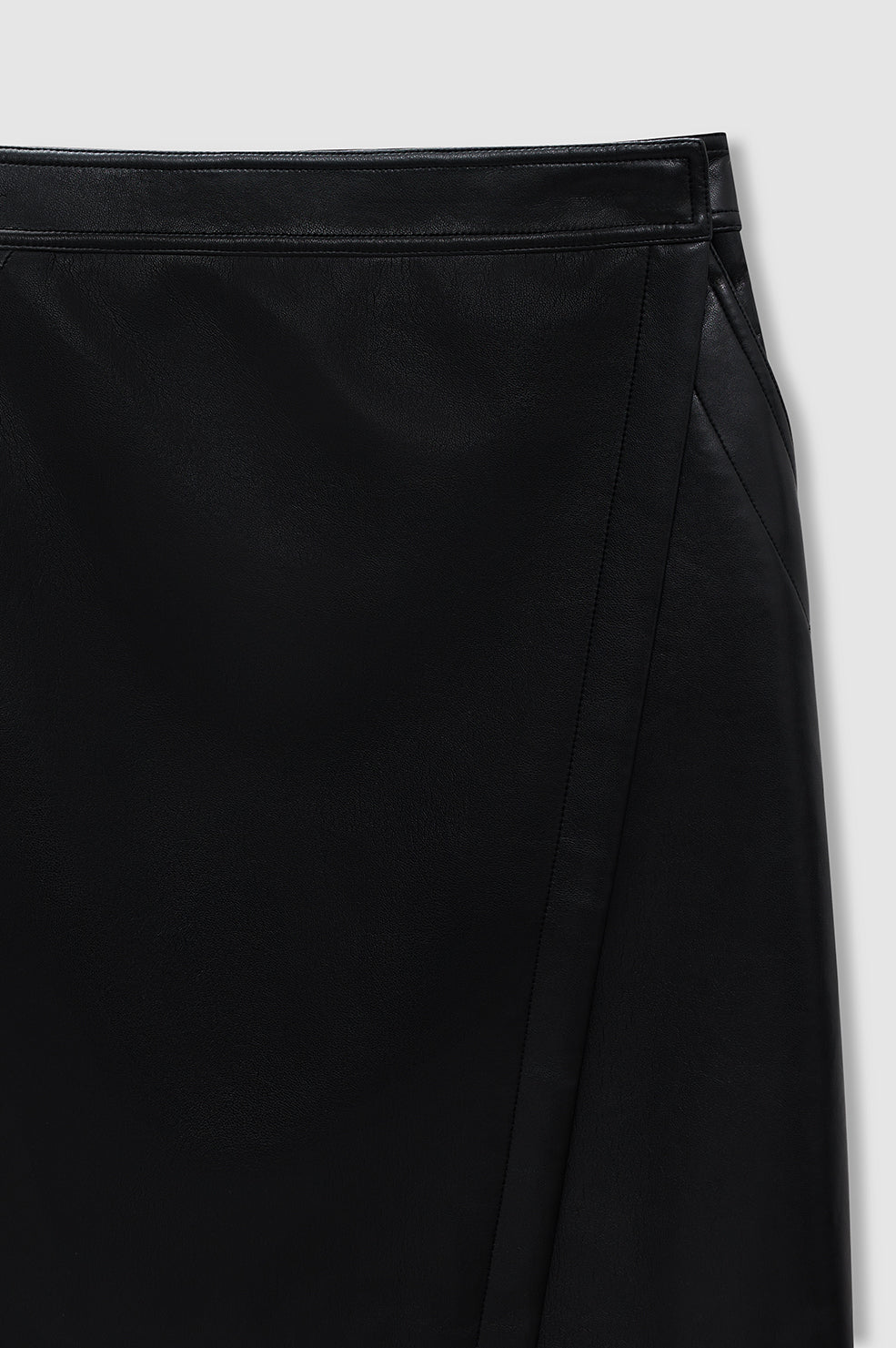 ANINE BING Alanis Skirt - Black Recycled Leather - detail view