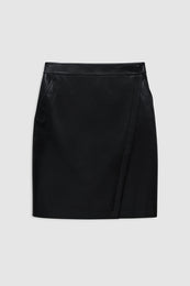 ANINE BING Alanis Skirt - Black Recycled Leather - front view