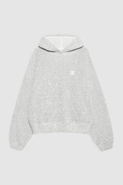 featured-img|ANINE BING Alec Hoodie Framed Monogram - Ivory And Black - front view