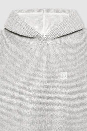 ANINE BING Alec Hoodie Framed Monogram - Ivory And Black - detail view