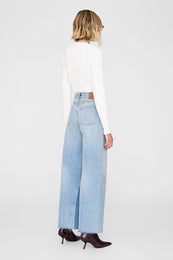 ANINE BING Alessia Long Sleeve Tee - Ivory - On Model Back