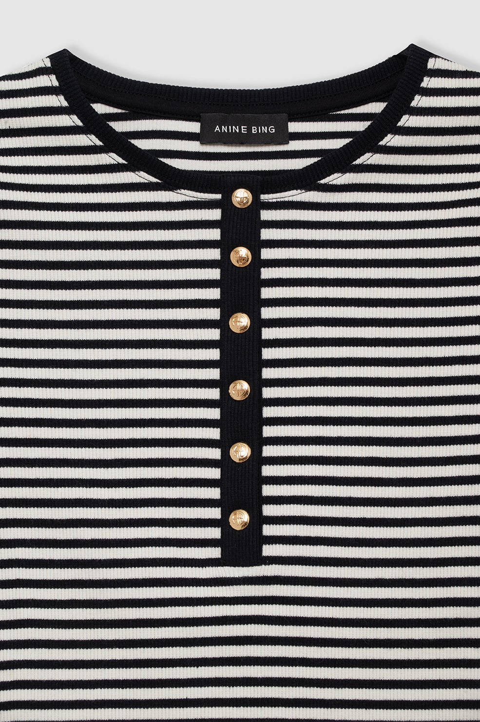 ANINE BING Alessia Tee - Cream And Black Stripe