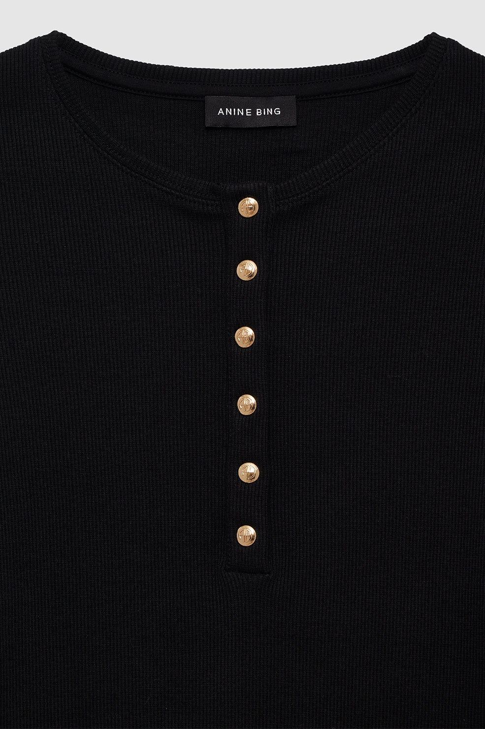 ANINE BING Alessia Tee - Black - Detail View