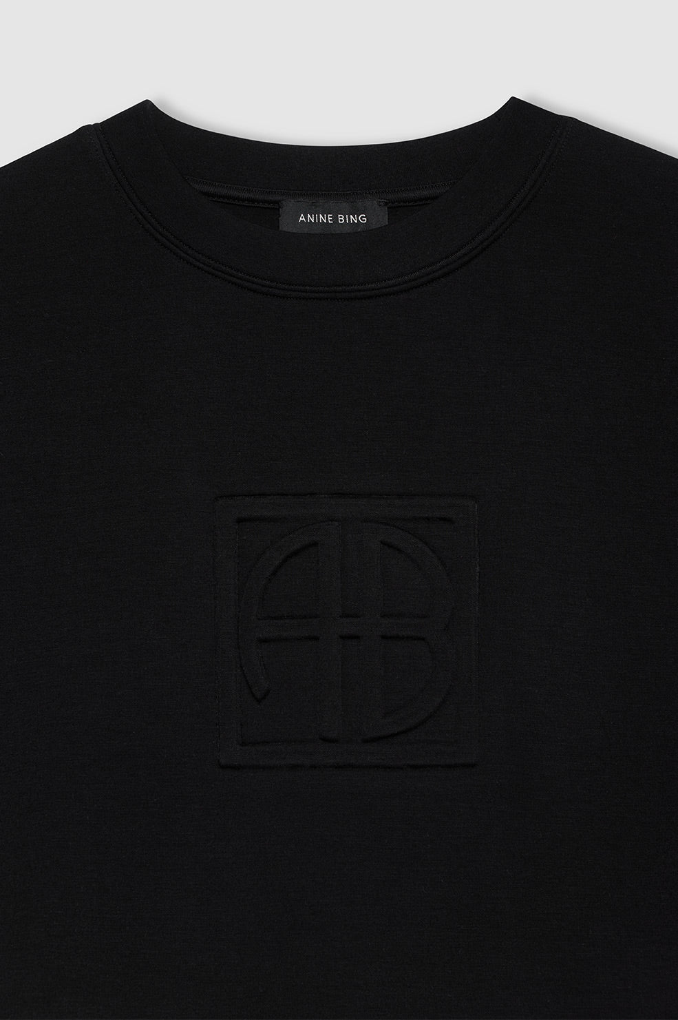 ANINE BING Alto Sweatshirt Framed Monogram - Black - Detail View 