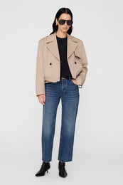 ANINE BING Alto Sweatshirt Framed Monogram - Black - On Model Front Second Image 