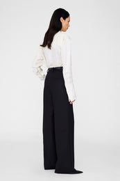 ANINE BING Amanda Shirt - Ivory Dot Jacquard - on model back