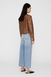 ANINE BING Amber Jacket - Cognac Recycled Leather - On Model Back 