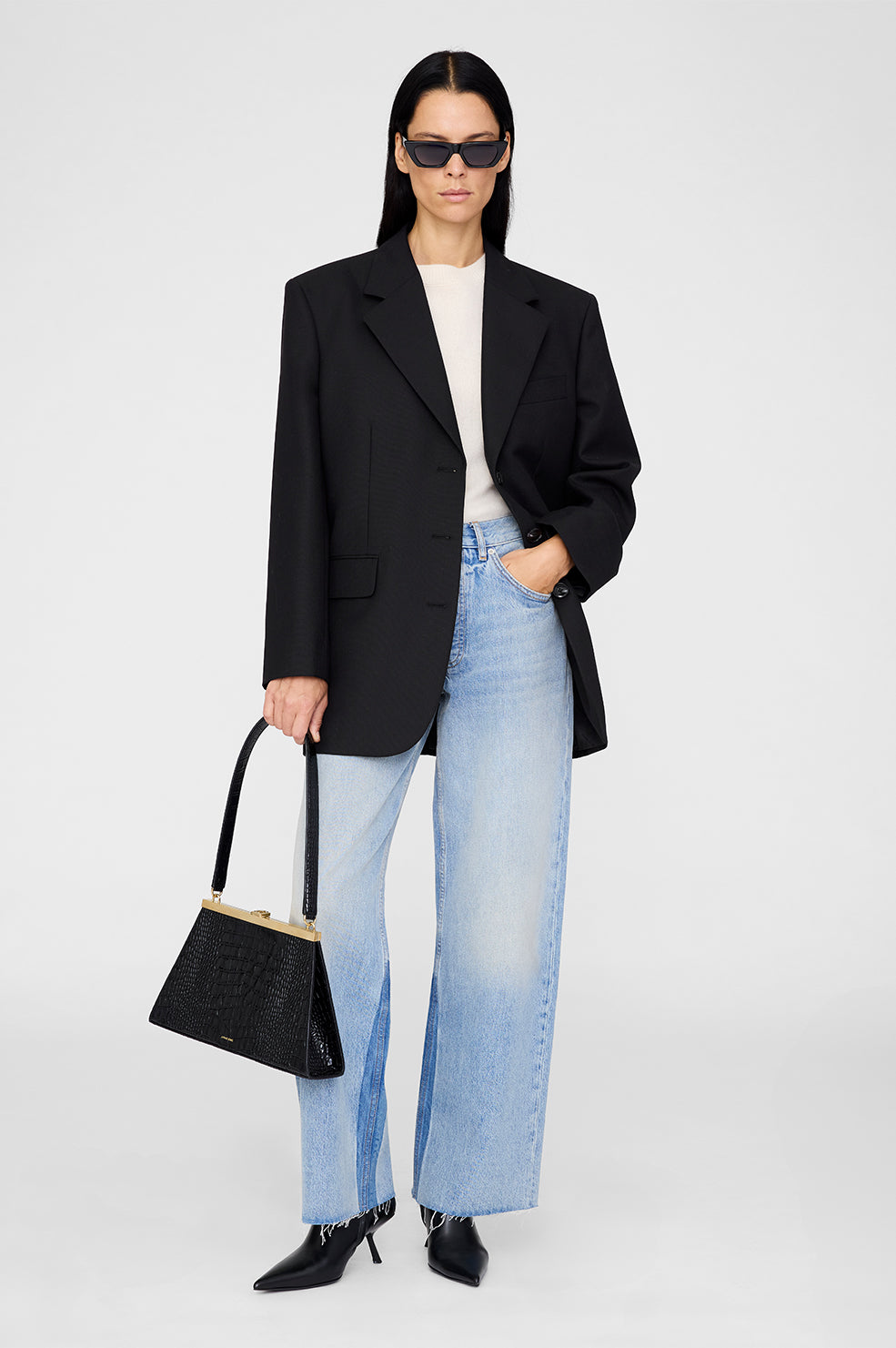 Anine Bag - Black Embossed View 2