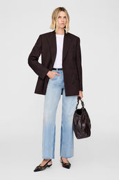 ANINE BING Aretha Blazer - Deep Brown - On Model Front