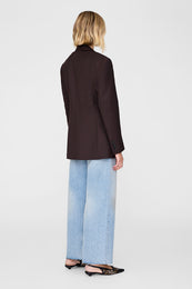 ANINE BING Aretha Blazer - Deep Brown  - On Model back