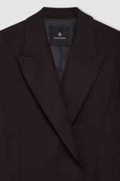ANINE BING Aretha Blazer - Deep Brown - Detail View