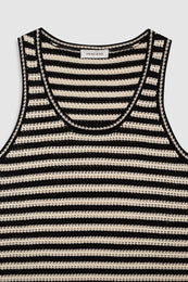 ANINE BING Arie Dress - Black And Ivory Stripe