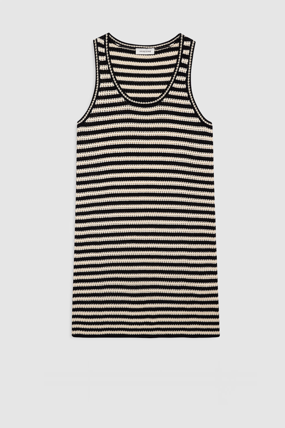Arie Dress - Black And Ivory Stripe View 3