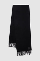 ANINE BING Augustina Scarf - Black Wool - front view