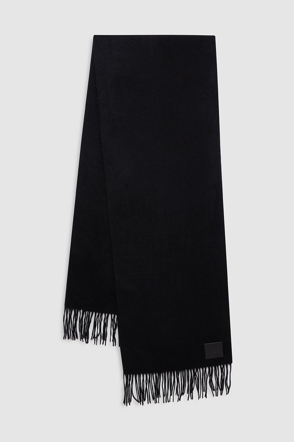 ANINE BING Augustina Scarf - Black Wool - front view