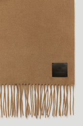 ANINE BING Augustina Scarf - Camel Wool - Detail View