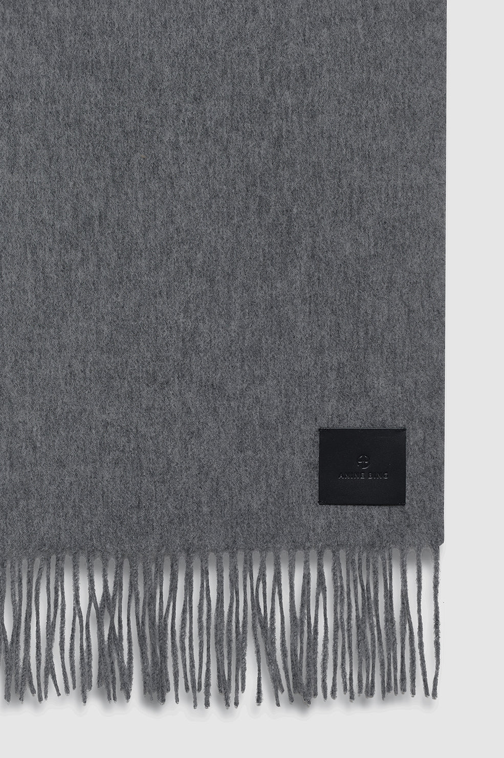 Augustina Scarf - Grey Wool View 2