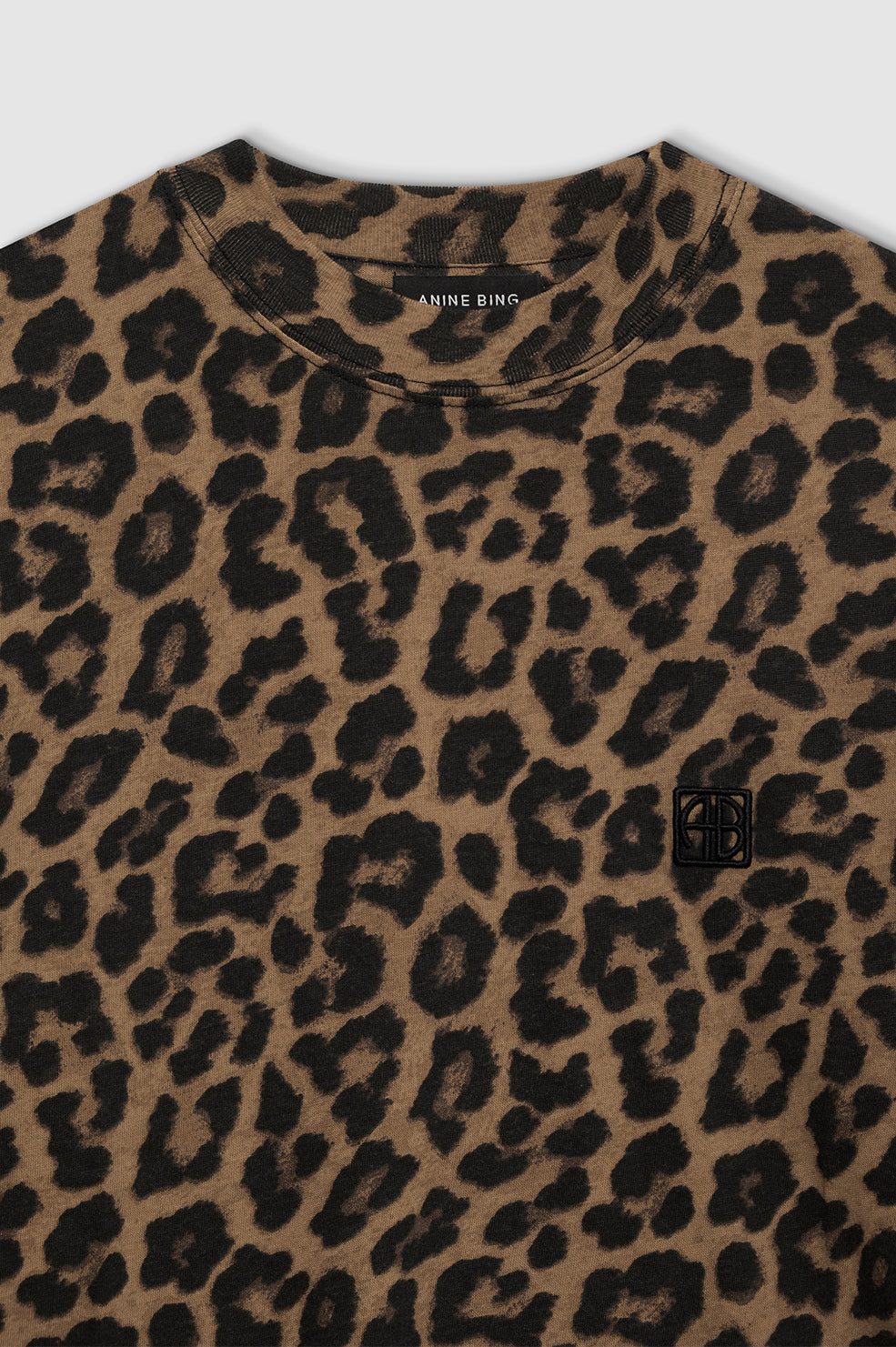 ANINE BING Avi Tee - Black And Brown Leopard