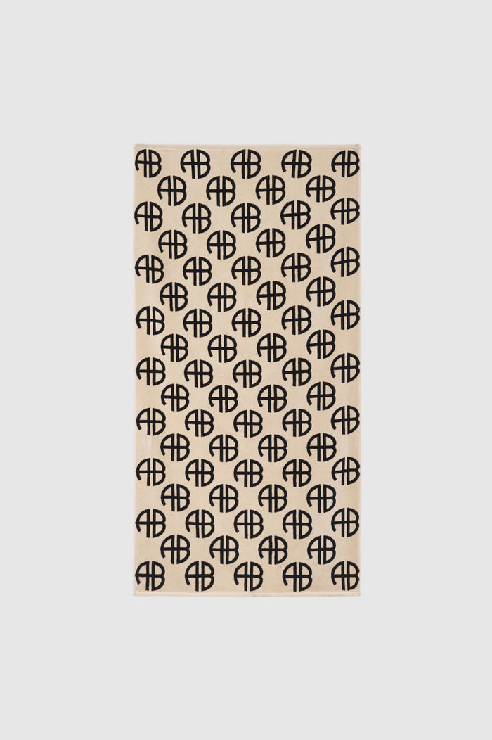 ANINE BING Bahia Towel - Beige Monogram Print