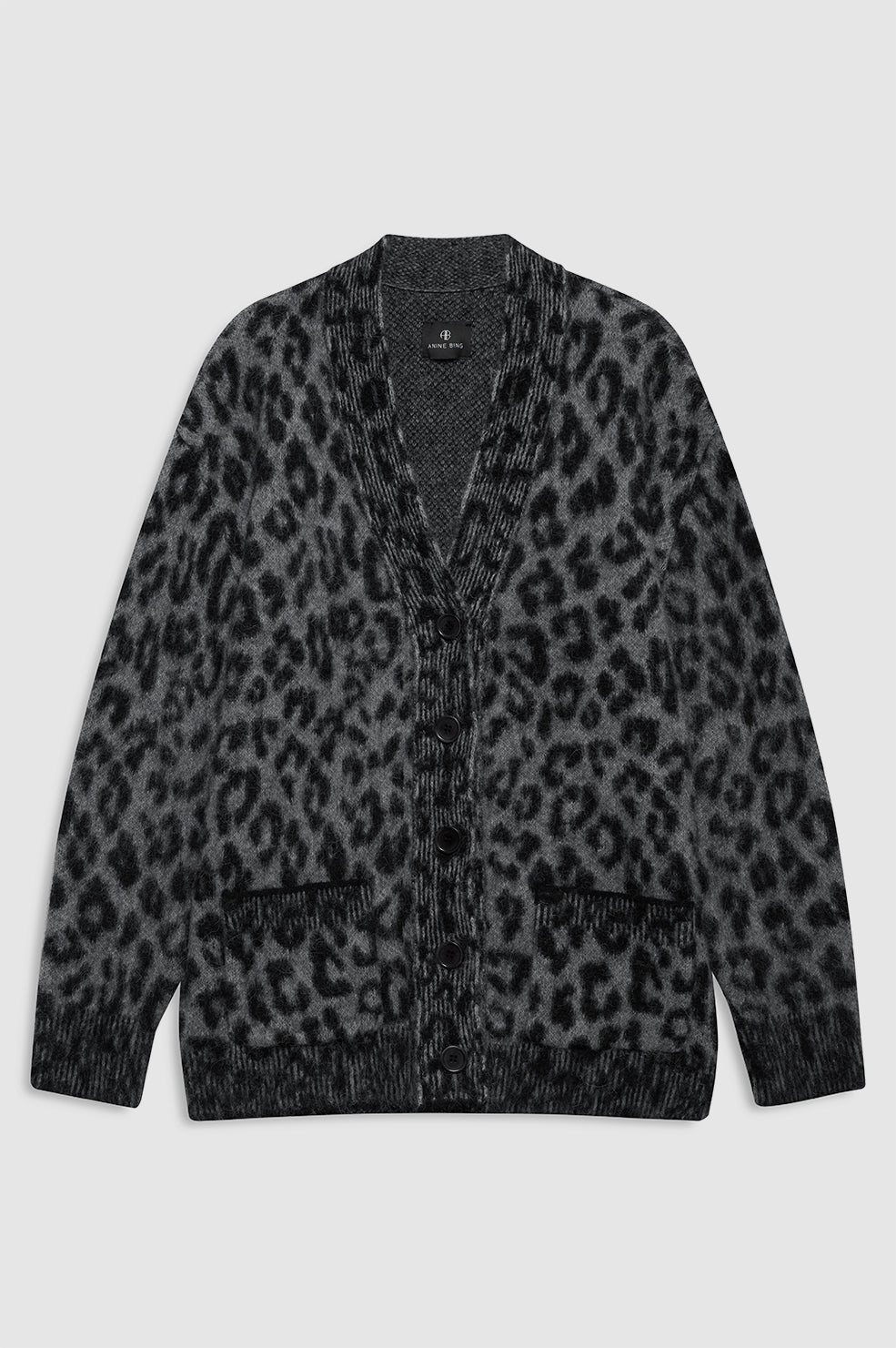 Banks Cardigan - Grey Leopard View 3