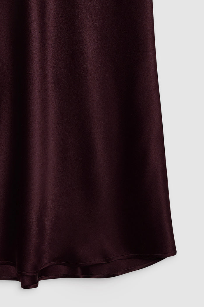 ANINE BING Bar Silk Skirt - Bordeaux