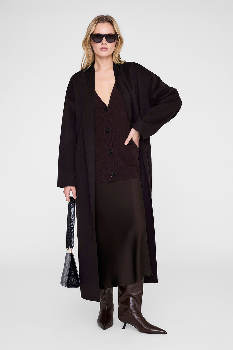 Bar Silk Skirt - Black View 1