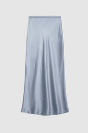 ANINE BING Bar Silk Skirt - Pastel Blue - Front View 