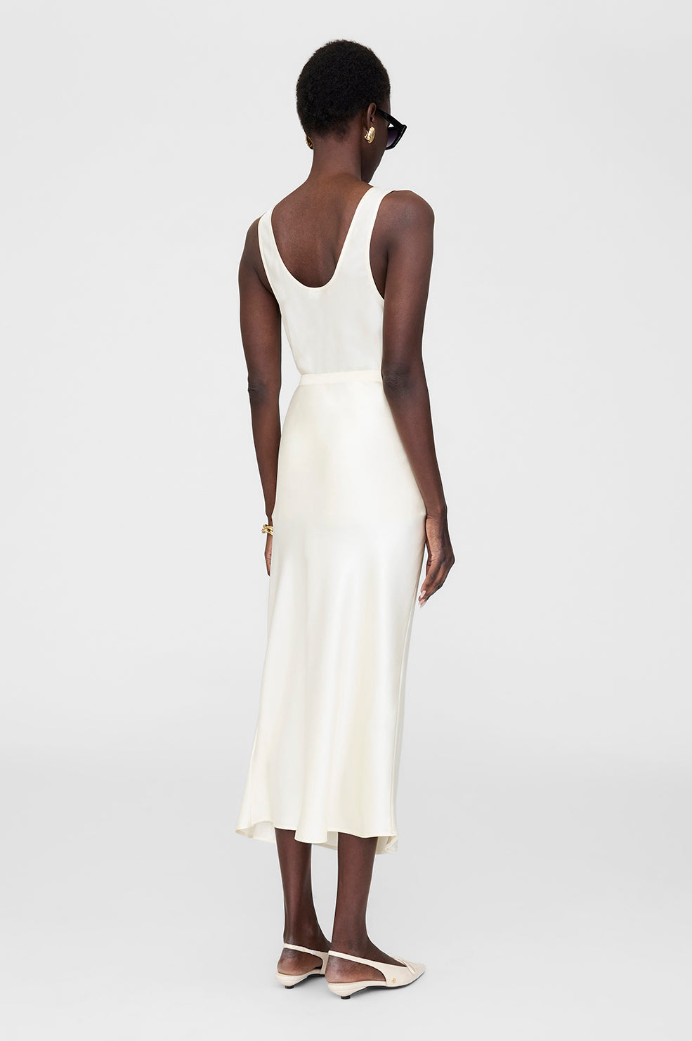 Bar Silk Skirt - Snow White View 2