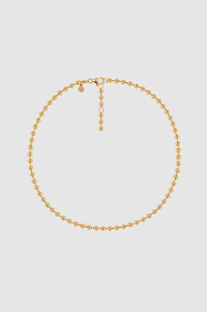 ANINE BING Beaded Necklace - 14k Gold - Front View