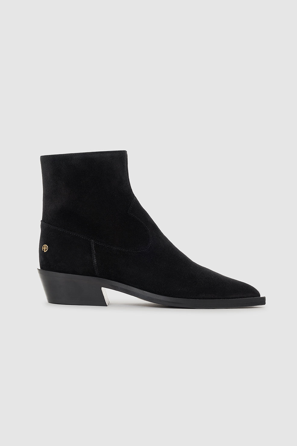 Bekah Flat Western Boots - Black Suede View 1