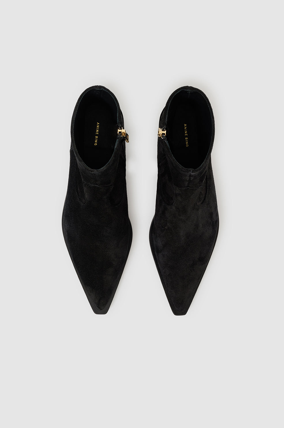 Bekah Flat Western Boots - Black Suede View 3