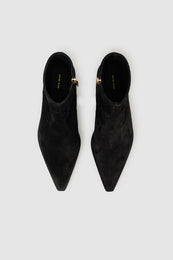 ANINE BING Bekah Flat Western Boots - Black Suede - top view