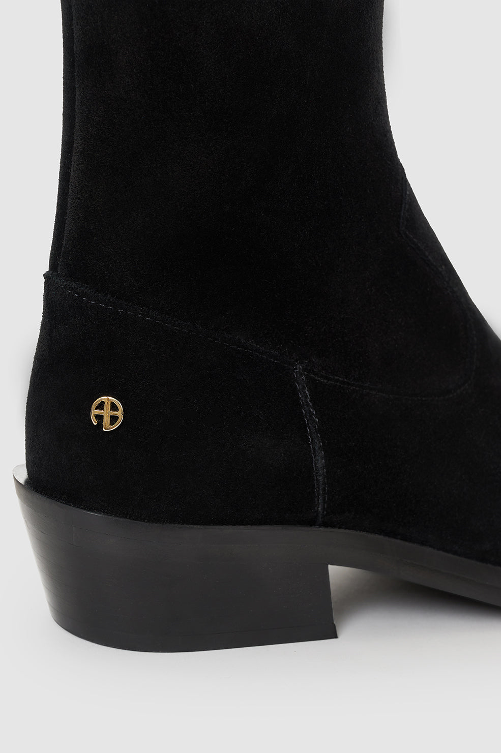 Bekah Flat Western Boots - Black Suede View 4