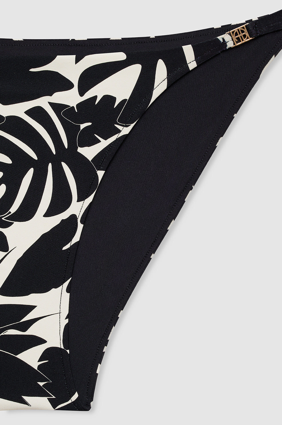 ANINE BING Bellamy Bikini Bottom - Black Bird Of Paradise - Detail View 