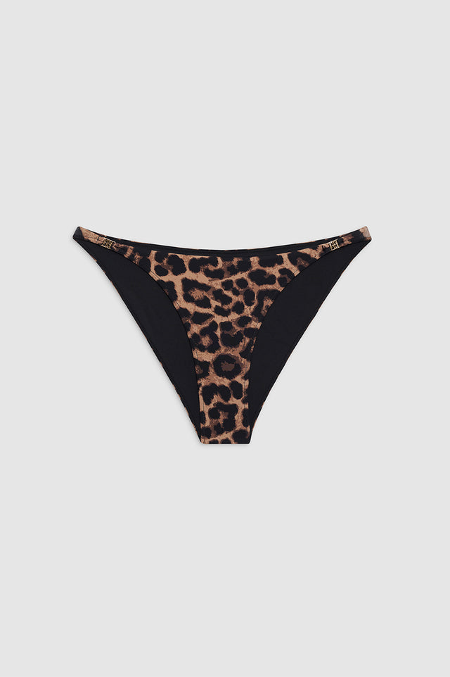 Bellamy Bikini Bottom - Black And Brown Leopard