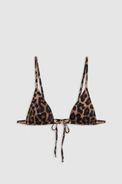 ANINE BING Bellamy Bikini Top - Black And Brown Leopard